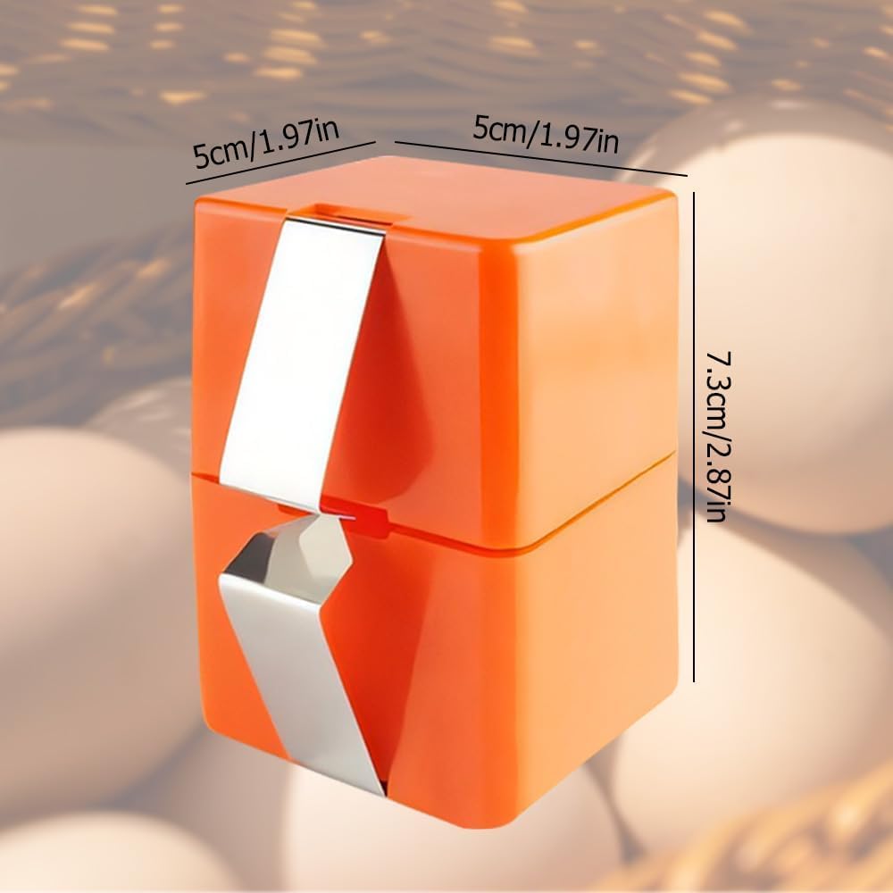 Egg Shell Opener Remover, Eggs Peeler Separator for Boiled and Raw Eggs, Stainless Steel Eggshell Cutter Kitchen Tools for Cooking and Breakfast Prep (Orange Square, 3 Pcs)
