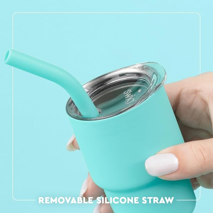 Swig Life Swig Shots Insulated Tumbler 2oz, Stainless Steel Mini Tumbler with Lid and Silicone Straw, Double Wall & Vacuum Sealed, Mini Tumblers for Shots (Giddy Up)