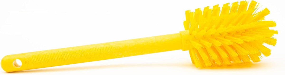 SPARTA Large Water Bottle Brush Ideal for Wide-Mouth Jars, Bottles and Tumblers, Dishwashing Tool with Handle for Home and Commercial Kitchens, Plastic, 12 Inches, Yellow, (Pack of 6)