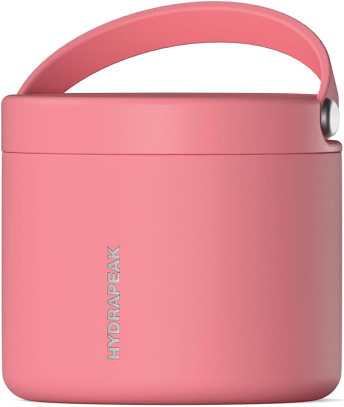 Hydrapeak 18oz Stainless Steel Vacuum Insulated Food Jar | Hot Food and Cold Food, Wide Mouth Leak-Proof Soup Jar for Adults, 10 Hours Hot and 16 Hours Cold (Neon Crush)
