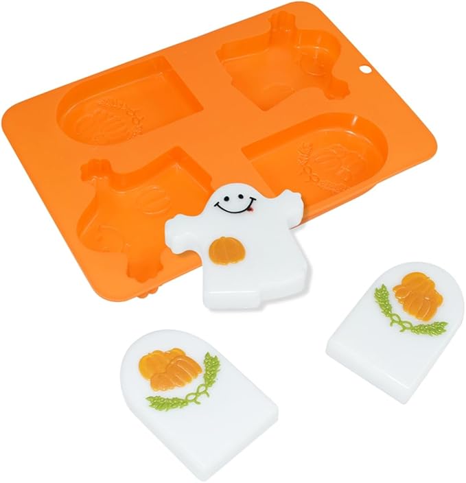 Halloween Ghost Silicone Molds, Non-Stick Baking Mold for Making Jelly, Chocolate and Cake (B_ Ghost)