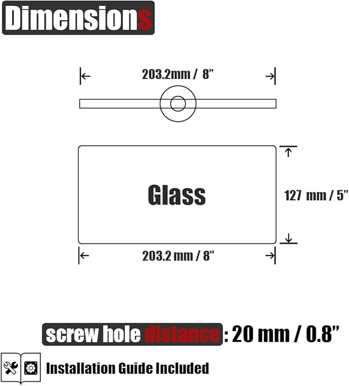 JQK Bathroom Glass Shelf Chrome, Tempered Glass Shower Storage 8 by 5 inches, 304 Stainless Steel Polished Chrome Wall Mount 2 Pack, TGS101L8-CH-P2