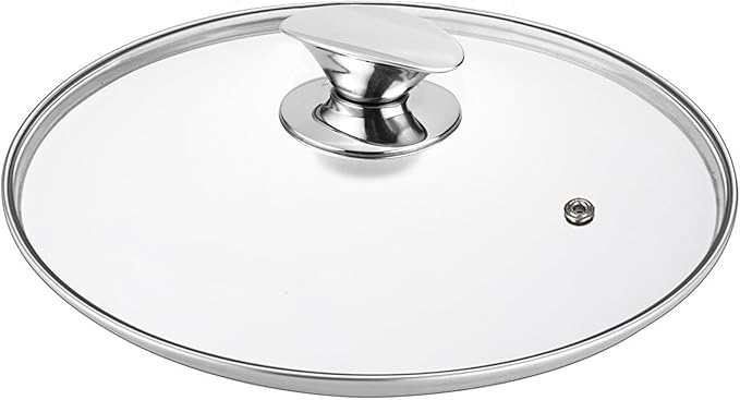 Tempered Glass Lid for Replacement, Clear Cover for Pans and Pots, 8, 9.5, 10.5, 11, 12, 12.5 Inch Lids for Cookware Cooking, Frying Pans, Skillets, Dutch Oven, Sauce Pan (10.5 In)