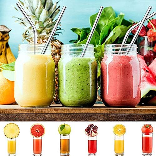 Reusable Metal Straws 100 Pieces,10.5'' Stainless Steel Straws All Straight Straws for 20oz 30oz Tumbler Yeti Cup, Drinking Metal Straws Bulk For Wholesale(100pcs All Straight -10.5" Silver)
