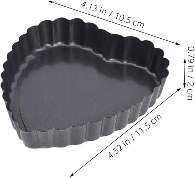PRETYZOOM 6PCS Nonstick Mini Heart Shaped Tart Pans with Removable Bottom for Easy Release for Baking Cakes Pies and Desserts Valentine's Day and Special Occasions