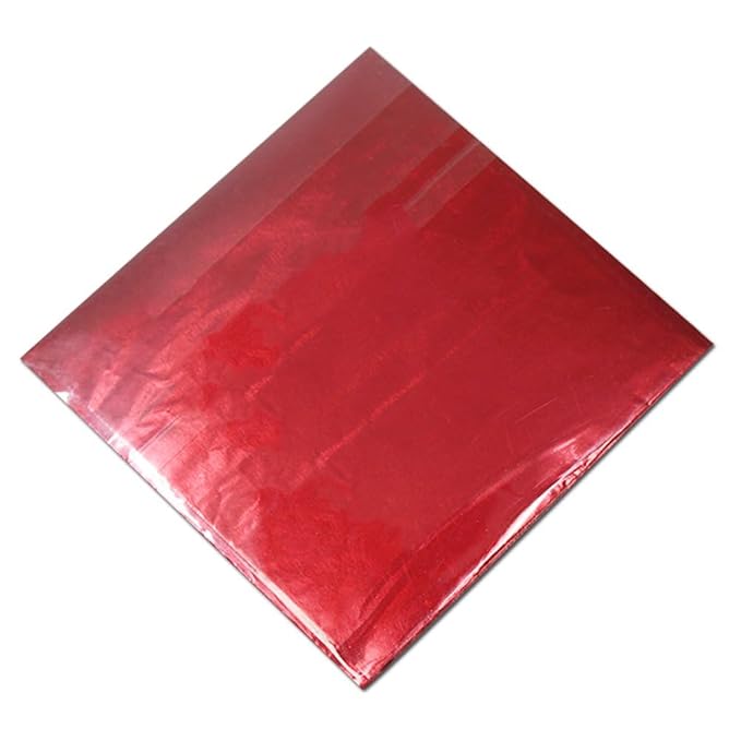 PABCK 500 Pcs 5 Colors Chocolate Candy Wrappers Aluminium Foil Wrapping Papers Square Sweets Lolly Paper Food Tin Foil Wrapper for Candy Packaging Decoration (5.9x5.9 inches)
