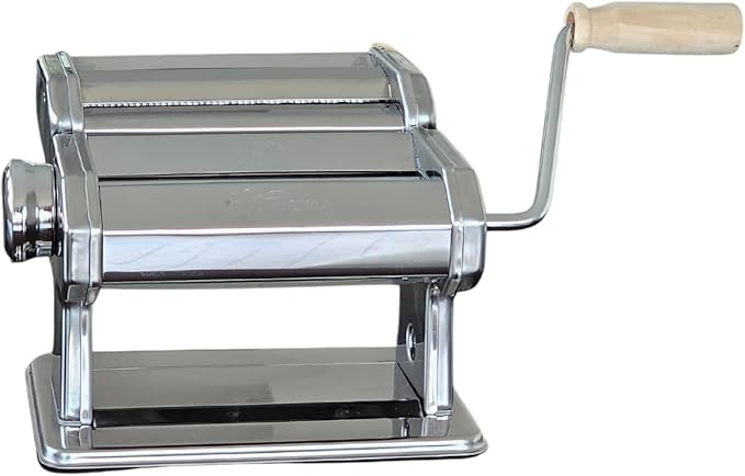 “L’Alunno” Pasta Maker Machine by PastaVirtuoso - Hand Crank Machine for Pasta Dough and Noodles - Easy to Use Manual Kitchen Appliance for Tagliatelli, Spaghetti, Lasagna, Ravioli and More!