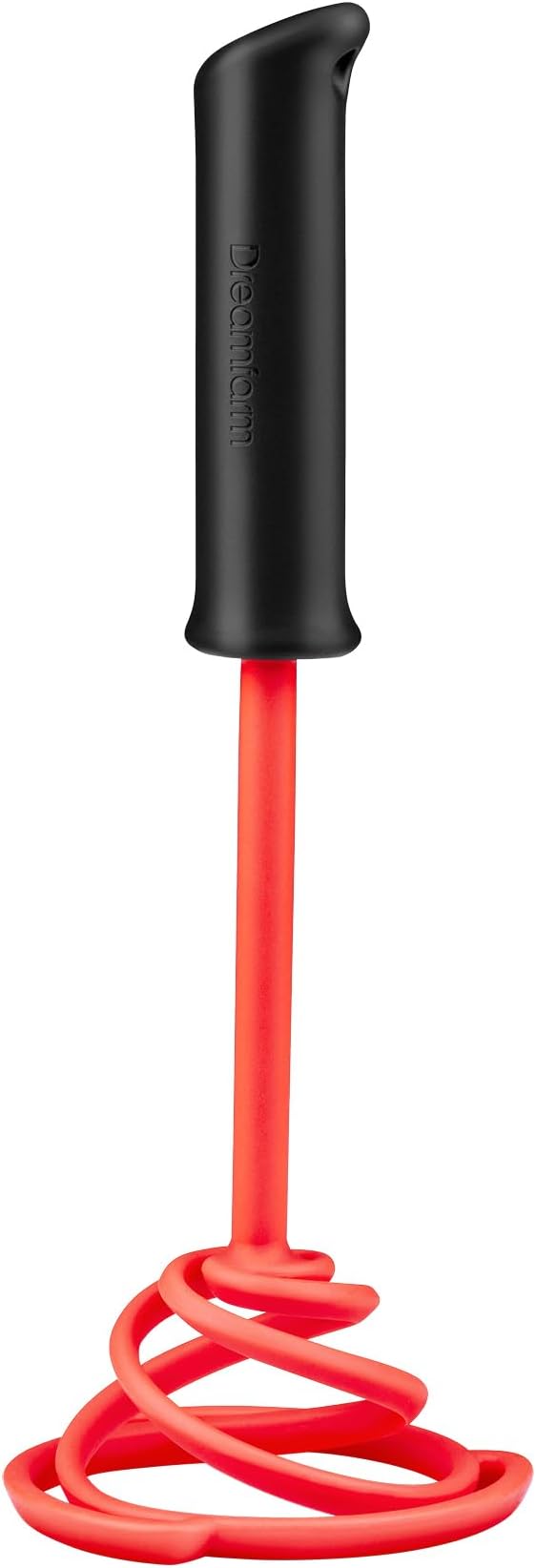 Dreamfarm Smood Lite | One-Handed Nylon Spring Coil Vegetable and Potato Masher with Soft Grip and Bowl Scraper | Red