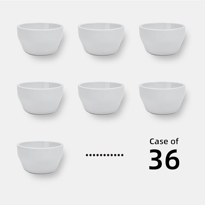 Stoneware Narrow Rim Commercial Grade Dinnerware Bright White, Bouillon Cup 6oz, Case of 36