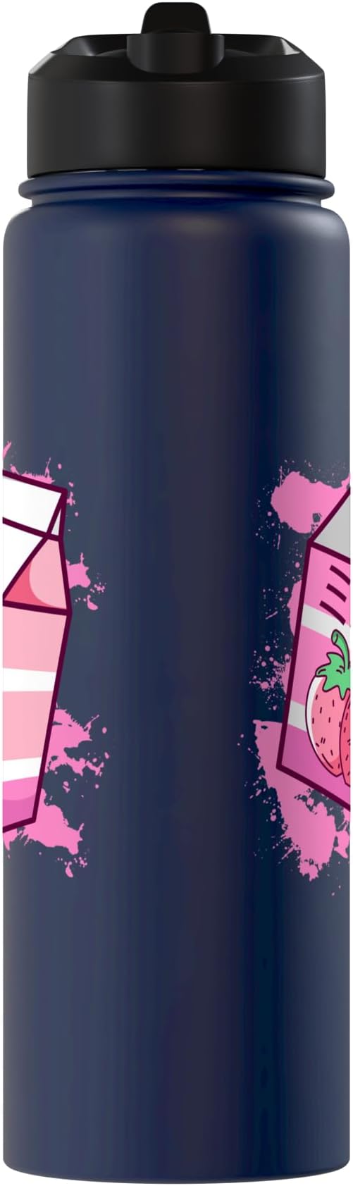 Kawaii Japanese Pink Retro 90s Strawberry Milk Carton Stainless Steel Insulated Water Bottle