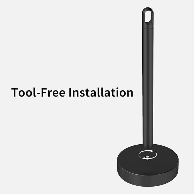 STWWO Black Paper Towel Holder Countertop, Freestanding Paper Towel Holders with Weighted Base, Stand Up Papertowel Holder for Kitchen Counter Top