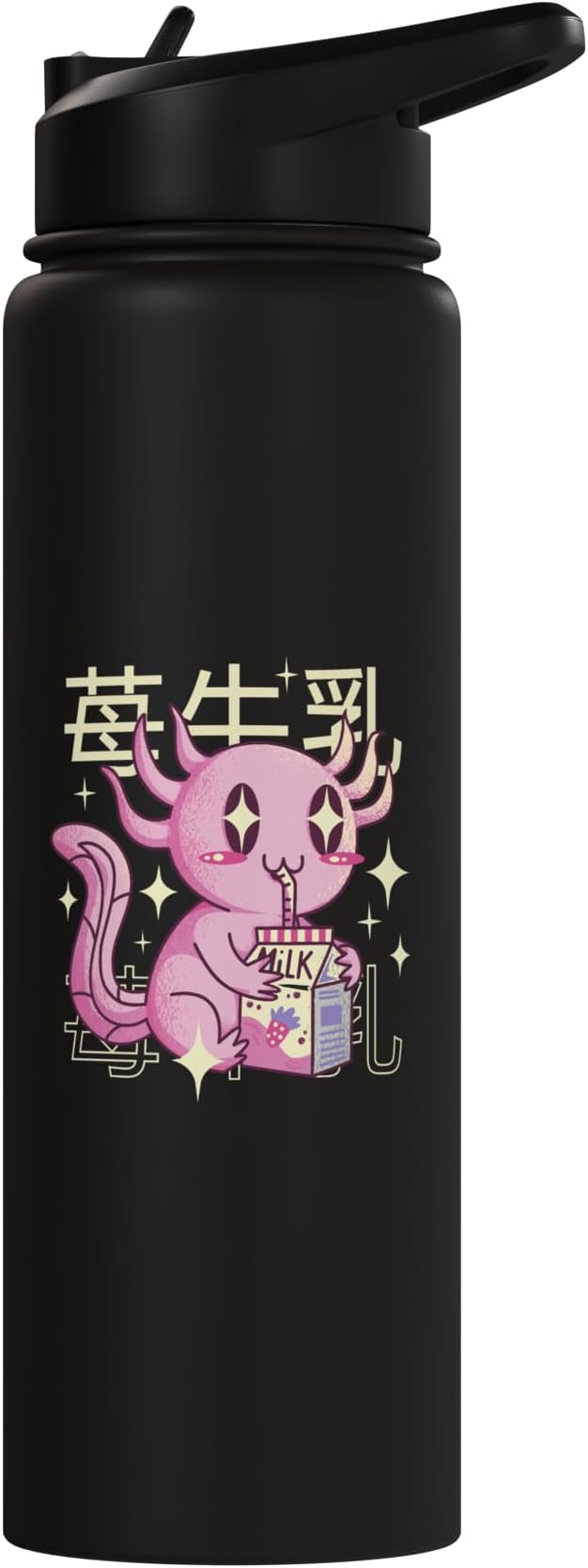 Cute Sea Creature Drinking Milk Japanese Art Kawaii Stainless Steel Insulated Water Bottle