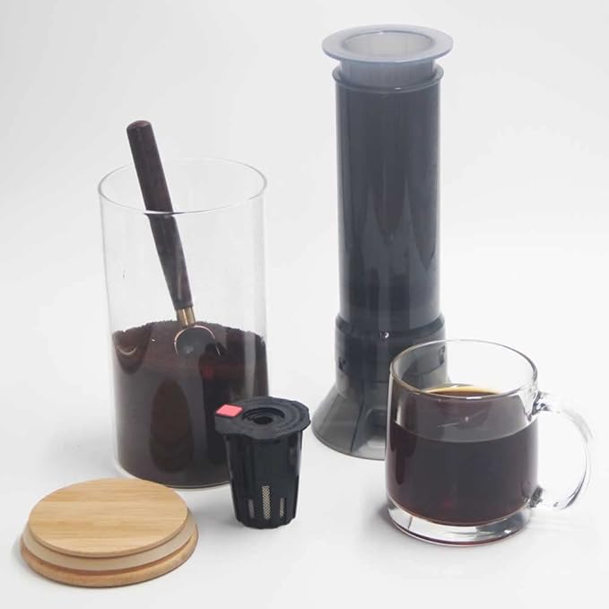 BLACKSMITH FAMILY Portable Travel Coffee Maker Press, Camping Coffee Press, Travel K Cup Coffee Maker - Instantly Makes Delicious Coffee, Compatible with K Cups and Ground Coffee, 4~12 OZ One Shot