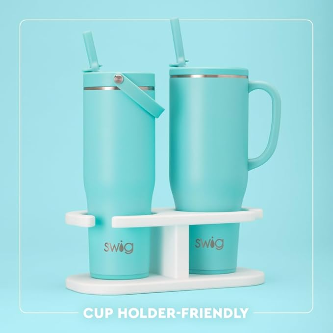 Swig Life 40oz Leak Proof Mega Mug, 40oz Leak Proof Tumbler with Handle and Straw, Extra Large Insulated Tumblers, Cup Holder Friendly Travel Mug, Reusable Leakproof Water Bottle (Hoppy Easter)
