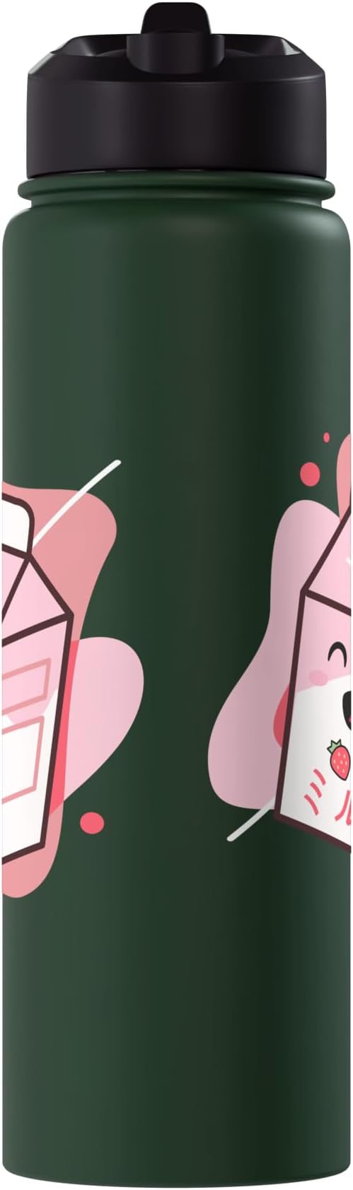 Kawaii Milk Cow Retro Japanese Strawberry Strawberry Milk Stainless Steel Insulated Water Bottle