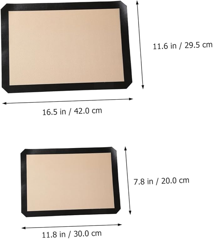 Cabilock 4pcs Silicone Fiberglass Baking Mat Heatproof Oven Mat Nonstick Baking for Cookie Biscuit Pizza Making