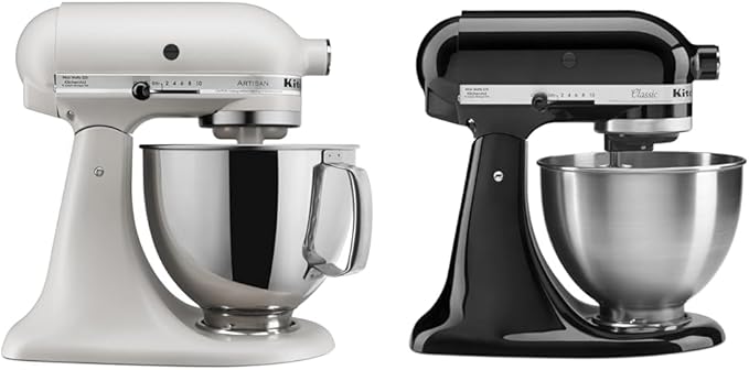 KitchenAid Artisan Series 5-Quart Tilt-Head Stand Mixer - KSM150PS, Milkshake & Classic Series 4.5 Quart Tilt-Head Stand Mixer K45SS, Onyx Black