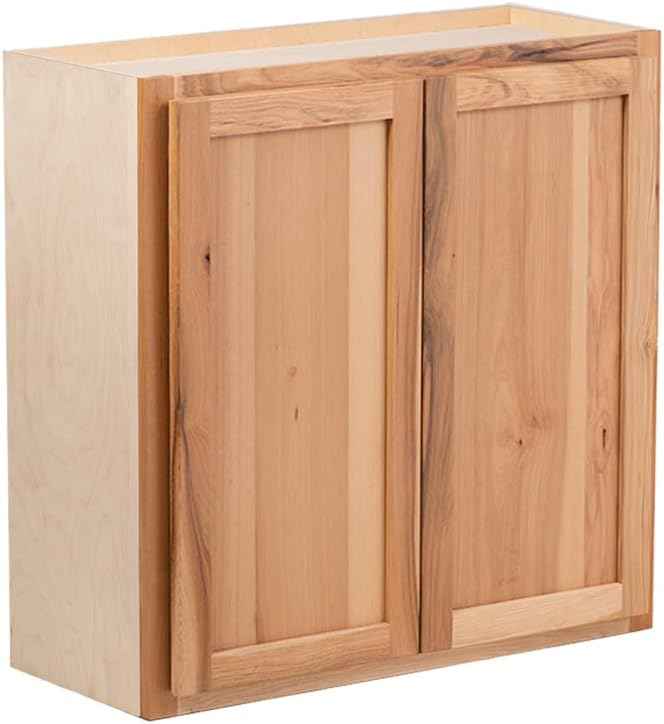 Quicklock RTA (Ready-to-Assemble) 42" Tall Wall Kitchen Cabinets - Shaker Style | 100% Hardwood | Made in America | Soft Close Hardware (Rustic Hickory, 12" D x 36" W x 24" H)