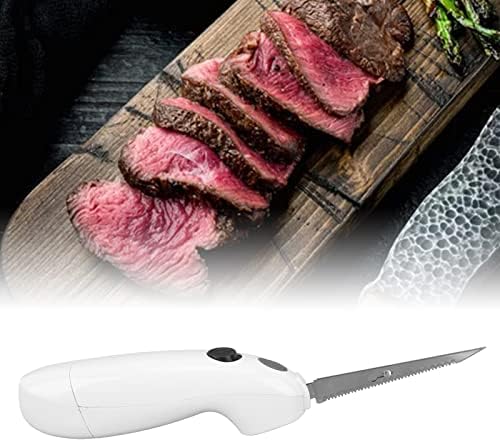 Electric Knife for Carving Meats, Stainless Steel Cordless Electric Fillet Knife with Ergonomic Handle, Reciprocating Electric Carving Knife for Turkey, Meat, Bread, Vegetables