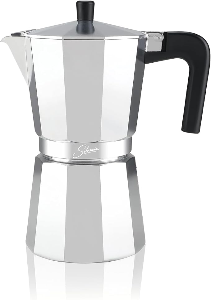 6 Cup Stovetop Espresso Maker Italian Moka Pot, Stove Top Cuban Coffee Maker, Greca Mocha Pot(Basic, 10 oz/300ml)
