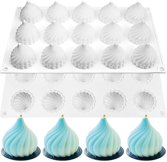 Cone Whirlwind Onion Silicone Cake Mold for Chocolate Mousse Pudding Dessert Bread Bakeware Pan Decorating (Onion C_11.6 X6.8 X1.72inch)