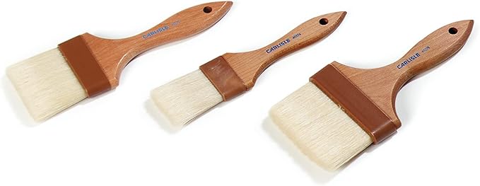 SPARTA Chef Series Basting Brush, Flat Boar Bristle Pastry Brush for Cooking and Baking, 2" Wide, 12 Count