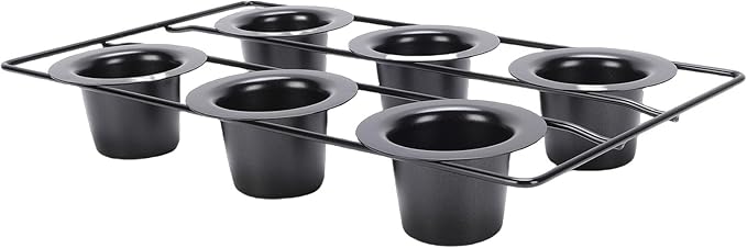 Bewinner 6 Cup Non Stick Popover Pan | Carbon Steel Bakeware for Muffins, Cupcakes & Pudding, Easy, Dishwasher Safe