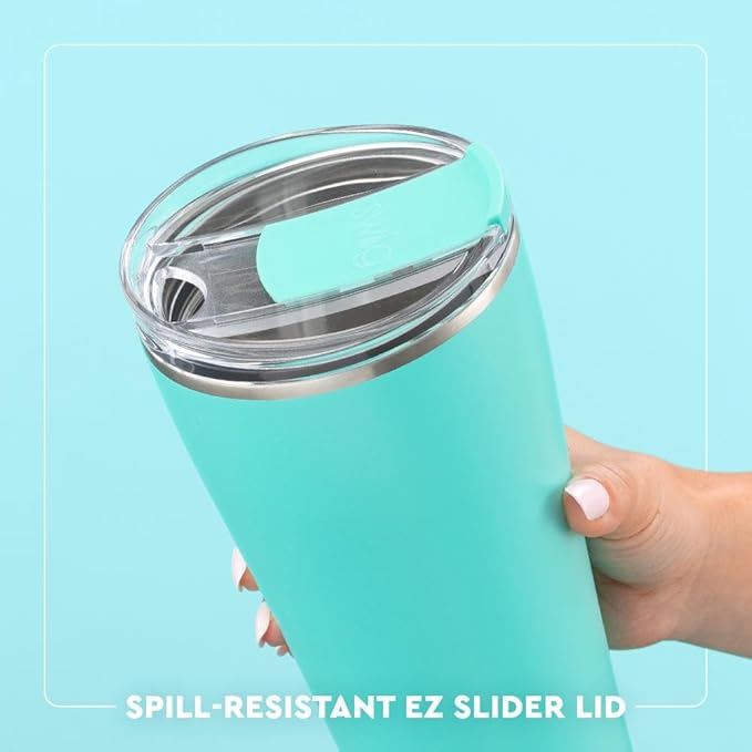 Swig Life 32oz Insulated Tumbler, Travel Coffee Tumbler with Lid, Cup Holder Friendly Travel Coffee Mug, Stainless Steel, 32 oz, Reusable Insulated Mug with Lid (Lemon Meringue)