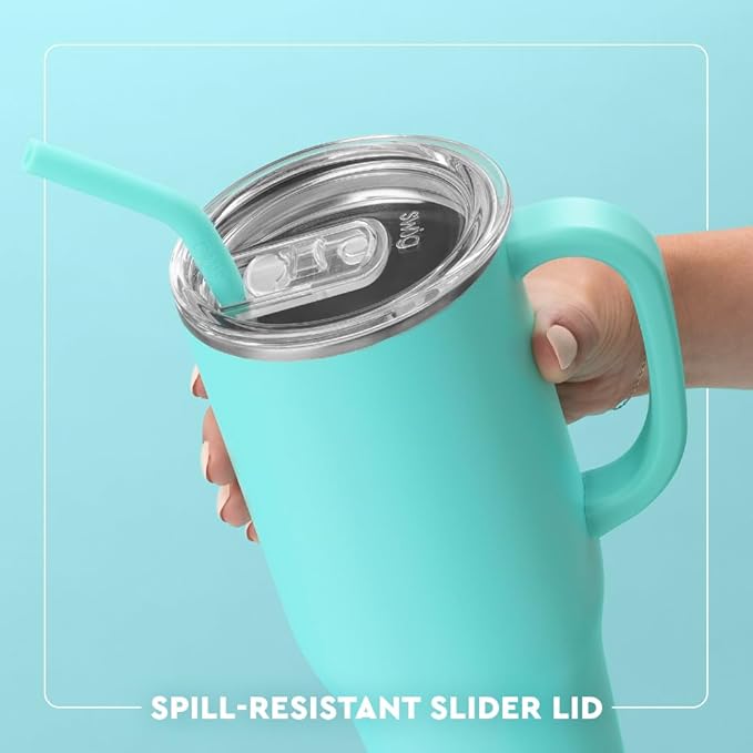 Swig Life 40oz Mega Mug, 40 oz Tumbler with Handle and Straw, Cup Holder Friendly, Dishwasher Safe, Extra Large Insulated Tumbler, Stainless Steel (Ultra Violet)