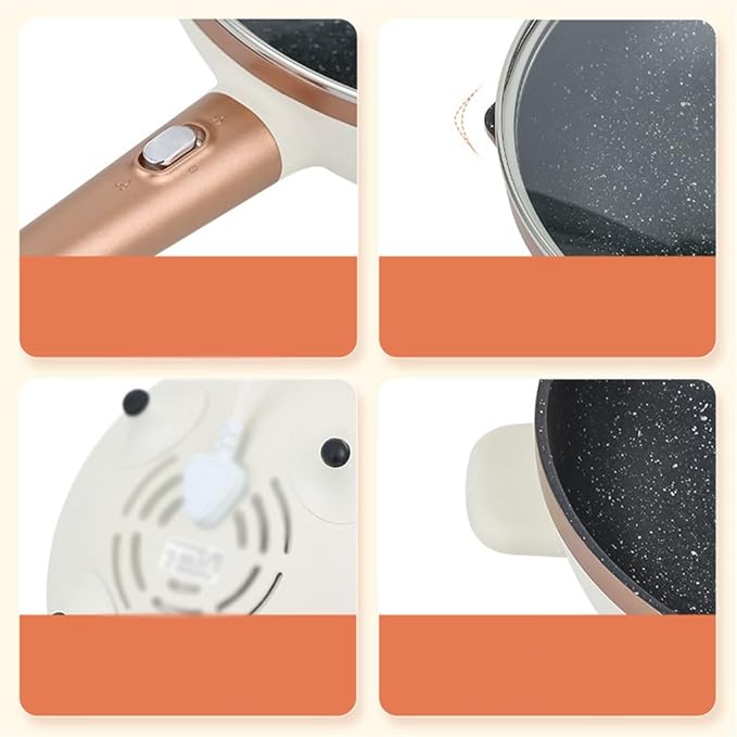 Electric Wok Integrated Wok Electric Wok Electric Hot Pot Home Electric Hot Pot,D-Light Grey