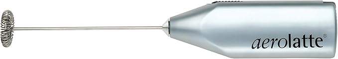 Aerolatte Steam-Free Milk Frother, Satin Finish, 18/8 Stainless Steel Whisk, BPA-Free Plastic Housing, Batteries Included