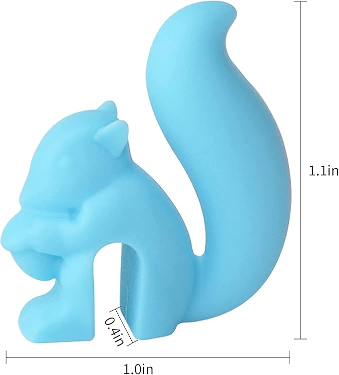 5 Pcs Colorful Cute Squirrel Shape Silicone Tea Bag Holder Cup,Squirrel Drink Markers, Tea Bag Holder for Cup Hanging Tool Mug Candy Colors Gift Set， Tea Accessories，Tea Bag Coasters