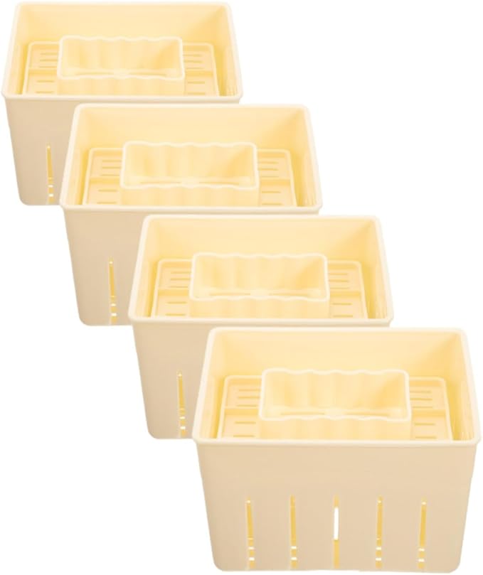 Cabilock 3sets Tofu Press Mold for Homemade Cheese and Bean Curd Tofu Maker Kit for Kitchen Use Easy to Use for Experimenting with Flavors and Textures 4pcs*3