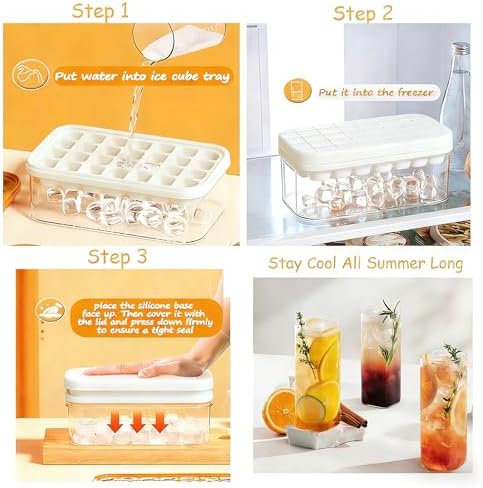 Ice Cube Tray with Lid and Bin + Ice Cube Tray