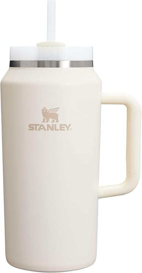 STANLEY Quencher H2.0 Tumbler with Handle & Straw 64 oz | Flowstate 3-Position Lid | Large Capacity for Travel & Sports | Insulated Stainless Steel Cup | BPA-Free | Cream 2.0