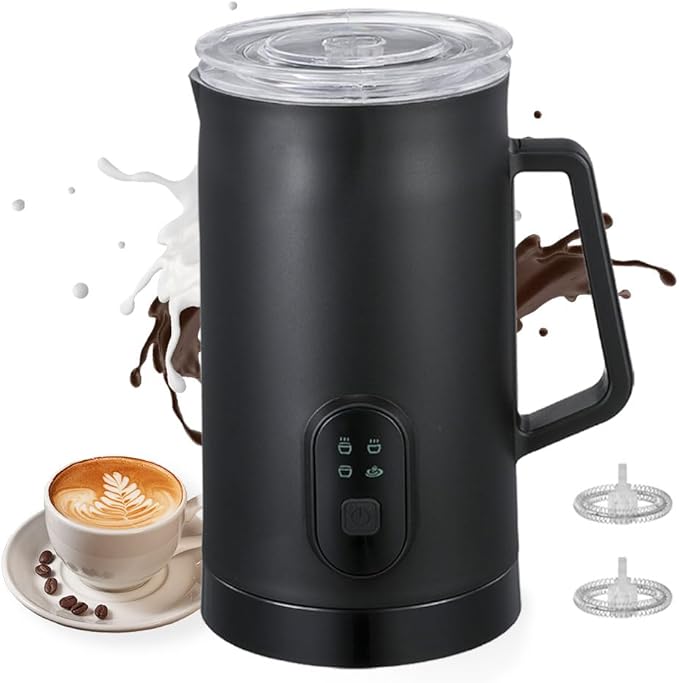 Matybobe Electric Milk Frother 4-in-1 400W 580ml/19.61oz Hot and Cold Milk Foamer Silent Operation Anti Slip Stainless Steel Milk Steamer for Latte Cappuccinos Macchiato Hot Chocolate Milk