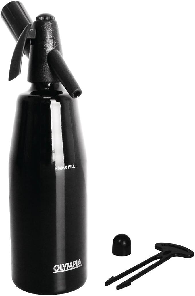 Olympia Soda Siphon Black 1L with New Useful Features for Better Experience