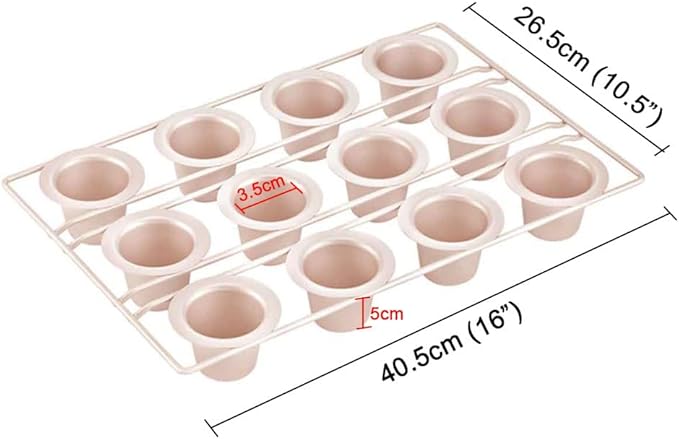 CANDeal Nonstick 12 Cups Popover Pan Muffin Cupcake Pan Yorkshire Pudding Baking Molds for Frittatas, Muffins, Quiches, Pudding Cakes Oven Baking