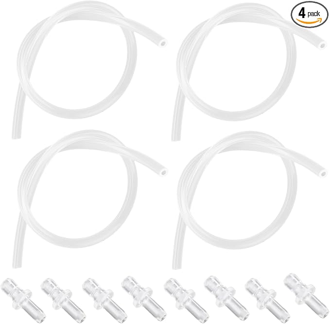 4pcs Milk Tubes Hoses with 8pcs Connectors, 14.96in/38cm Silicone Milk Tube Hoses Replacement Pipe BPA-Free Replacement Part Accessories for Jura HP3 Coffee Machines E6/E8/Z10
