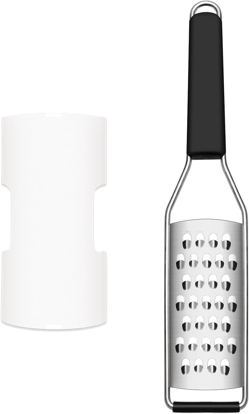 Cambom Cheese Grater Vegetable Shredder & Citrus Zester Lemon Zester for Parmesan Cheese, Vegetables, Zucchini, Nutmeg, Chocolate, Lemons, Hand Held Shredder Graters Stainless Steel Extra Coarse Blade