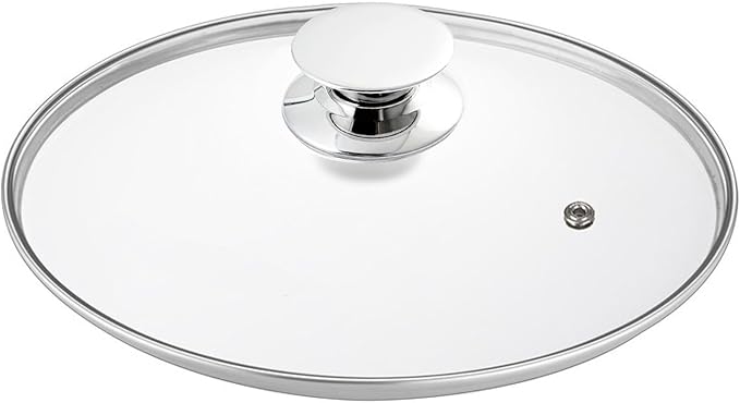 Glass Lids for Pots and Pans, 8, 11, 12, 12.6 Inch Pan Covers for Cookware, Tempered Glass Lid for Replacement, Dishwasher Safe & Microwave Oven Safe(8 Inch)