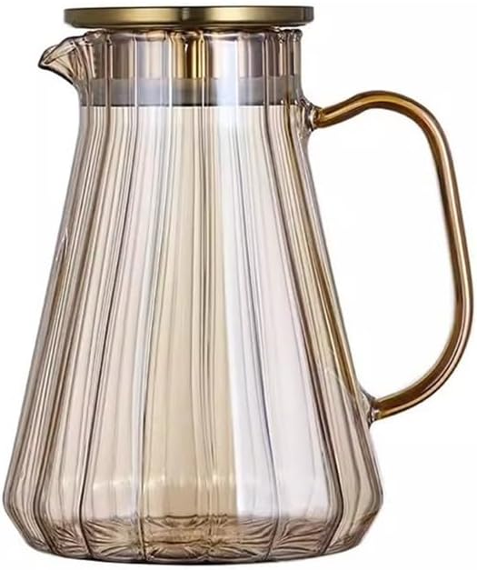 GLigeT Iced Tea Pitcher Household Large Capacity Glass Water Kettle, Creative Drinkware Pitcher for Cold Water, Juice, Milk, Coffee, Tea Pot, 1.5L Or 1.8L Water Jug(Medium)