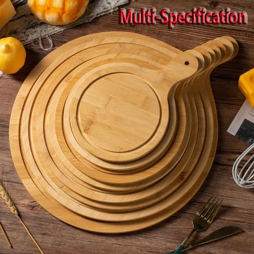 Pizza Serving Board Tray Set of 8, Wooden Lightweight Handles, Up to 13 Inches, Pizza Making Storage, Perfect for Parties and Gatherings,Light Brown,13inch