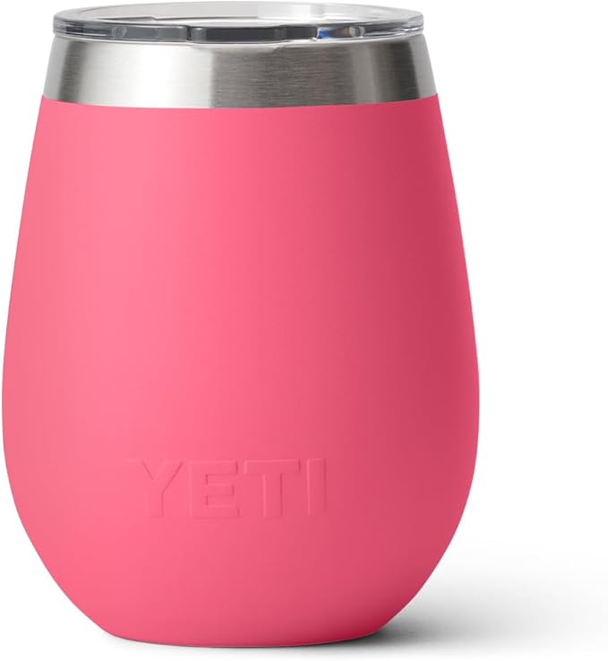 YETI Rambler 10 oz Wine Tumbler, Vacuum Insulated, Stainless Steel with MagSlider Lid, Tropical Pink
