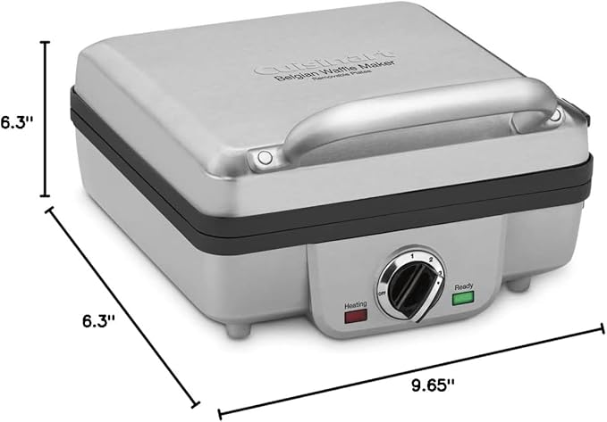 Cuisinart Belgian Waffle Maker with Pancake, Nonstick Plates, 6 Browning Levels, Ready Indicator Lights, Temperature Control, Deep Waffle Pockets, Brushed Stainless, WAF-300NAS
