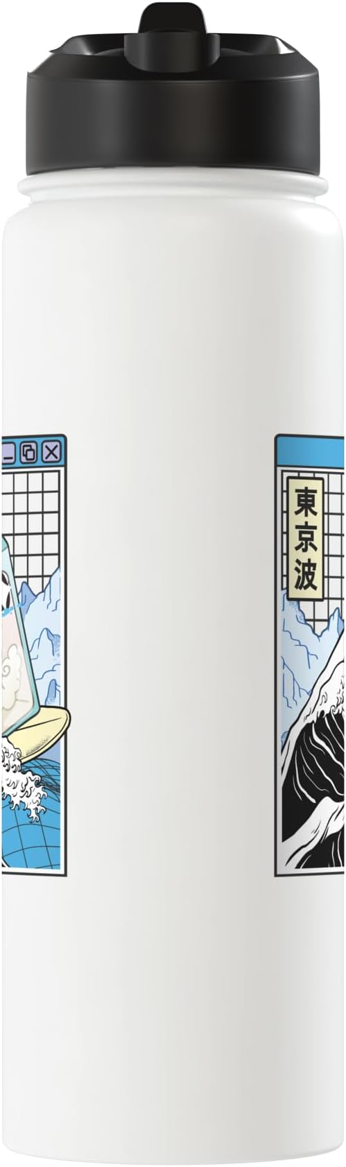 Milk Carton Surfing Great Wave Kawaii Vaporwave Anime Stainless Steel Insulated Water Bottle