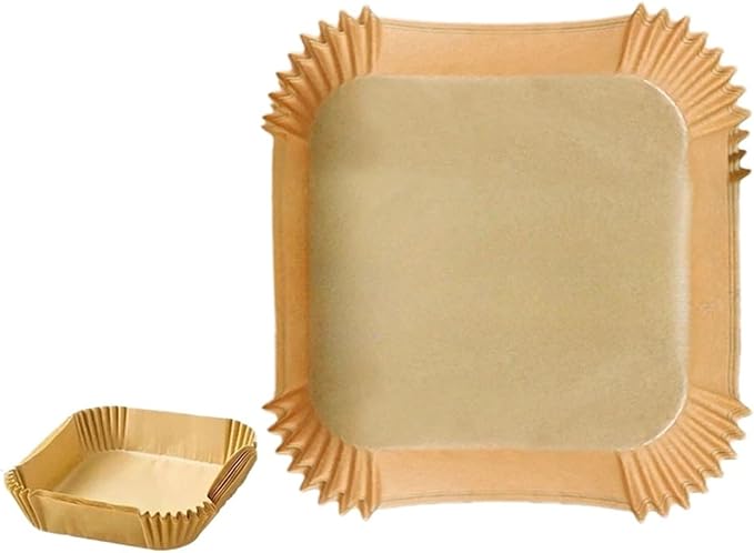 Large Air Fryer Disposable Paper Liners Nonstick 23cm Oven Airfryer Parchment Baking Paper ，Compatible For Ninja，Compatible For COSORI ，Grill Cooking Basket(16cm square,50PC)
