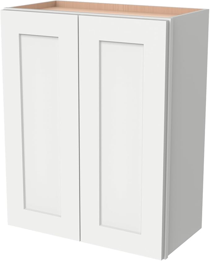 Wall-Mounted Cabinet – Solid Wood Shaker Style Medicine Cabinet with Adjustable Shelves & Soft-Close Doors for Bathroom, Kitchen, and Office Storage (Origami White, 39" W x 12" D x 36" H)