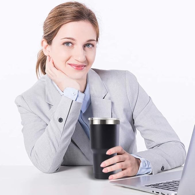 30oz Tumbler Vacuum Insulated Travel Mug with Lids, Stainless Steel Double Wall Bulk Cup for Home, Office, Outdoor Suitable for Vehicle Cup Holders(Set of 8, Navy)