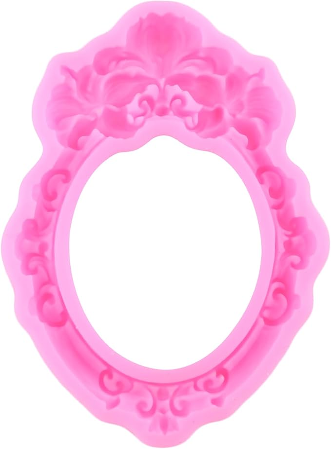 Mujiang Photo Frame Fondant Mold Picture Frame Silicone Mold Vintage Frame Molds for Cake Decorating Cupcake Topper Chocolate Candy Polymer Clay Set Of 4